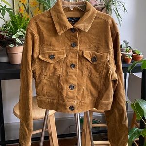 Cropped, Faux-Corduroy tan jacket